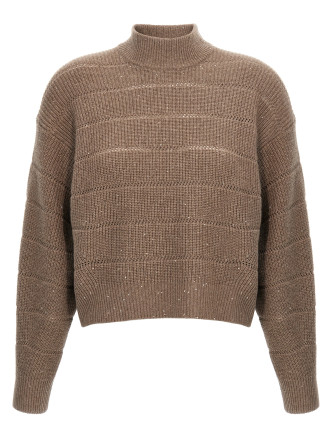 'Rustic Dazzling Net' cropped sweater