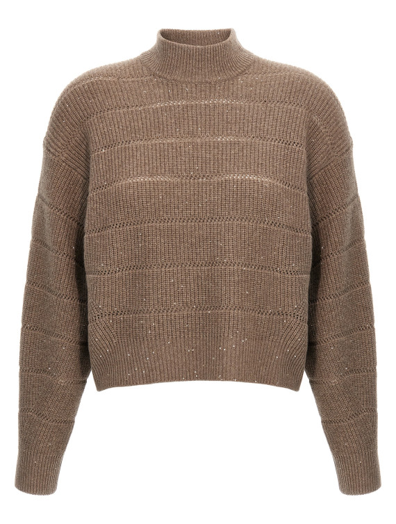 'Rustic Dazzling Net' cropped sweater #1