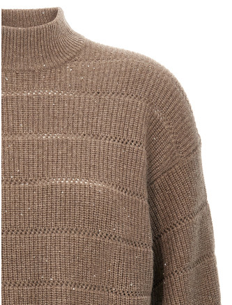 'Rustic Dazzling Net' cropped sweater #