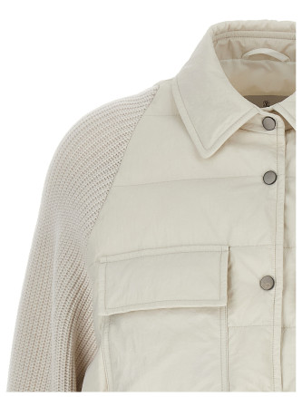 Two-material 'Shiny Flap Detail' down jacket #