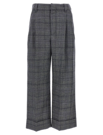 Pied de poule wool pants