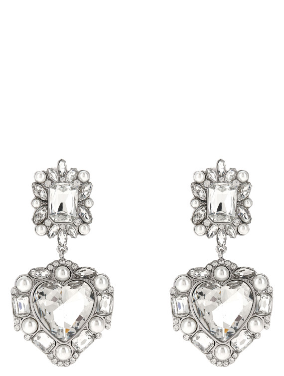 'Crystal Pearl Tiered Heart' earrings #1
