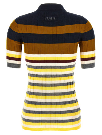 Ribbed wool polo shirt #