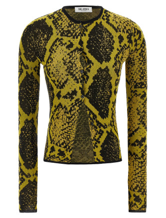 Python jacquard cardigan