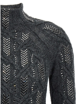Crystal braid sweater #