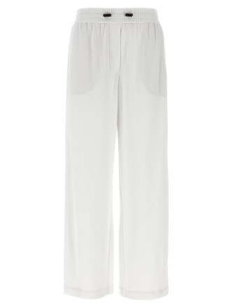 Piqué cotton joggers