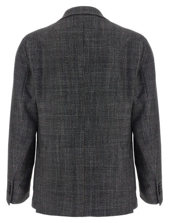 Check patterned blazer #