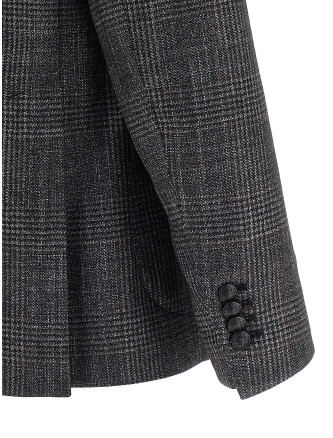 Check patterned blazer #