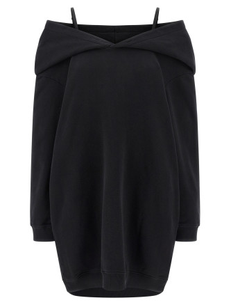 Off-shoulder hooded dress