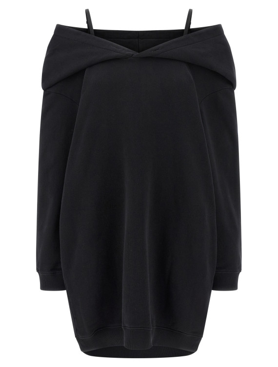 Off-shoulder hooded dress #1