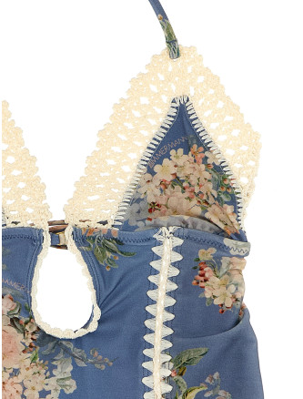 'Cascadian Keyhole Crochet' one-piece swimsuit #