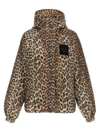 'Leopard Print Nylon' windbreaker