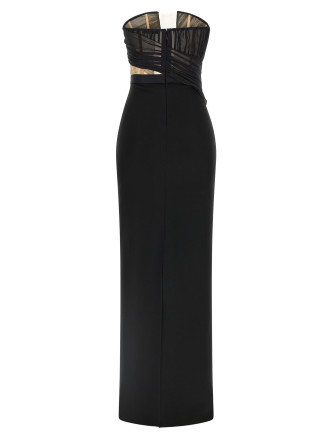 'Corsetted Draped Maxi' dress #