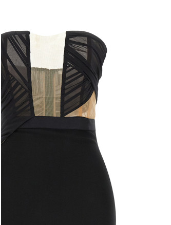 'Corsetted Draped Maxi' dress #