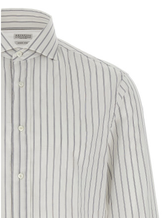 Striped canvas shirt #