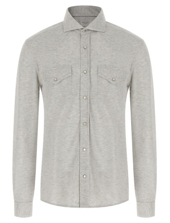 Piqué cotton shirt
