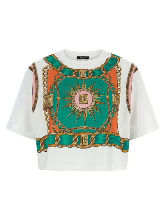 'Balmain Foulard' print T-shirt #1