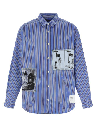 Patch striped shirt