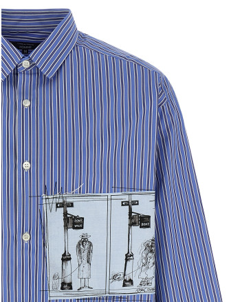 Patch striped shirt #