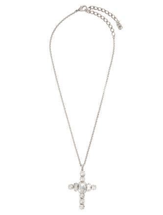 Rhinestone cross necklace #
