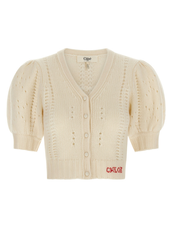 Jacquard logo cardigan #1