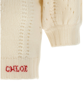 Jacquard logo cardigan #