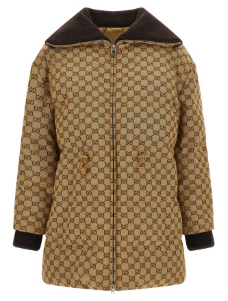 GG fabric down jacket