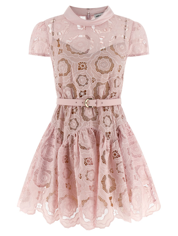 'Pink Floral Lace Mini' dress #1