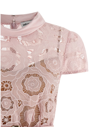 'Pink Floral Lace Mini' dress #