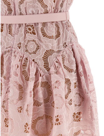 'Pink Floral Lace Mini' dress #