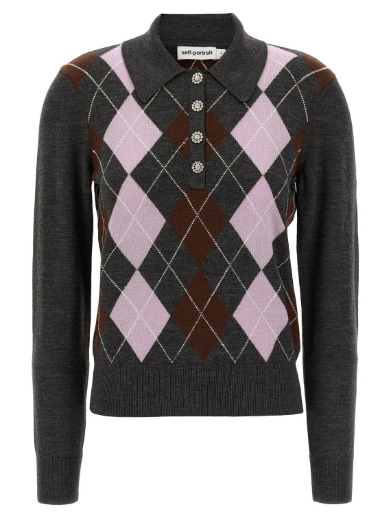 'Grey Argyle Lightweight' sweater #1