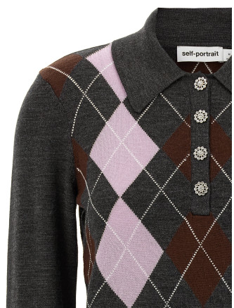 'Grey Argyle Lightweight' sweater #