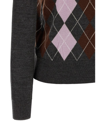 'Grey Argyle Lightweight' sweater #