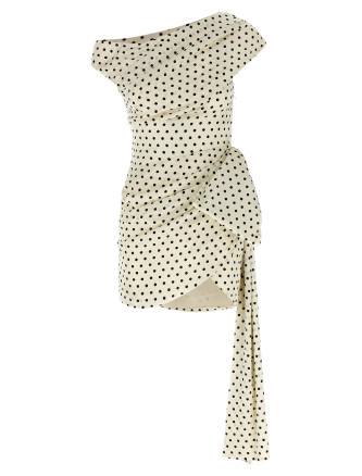 'Polka Dot Satin Tie Side Mini' dress