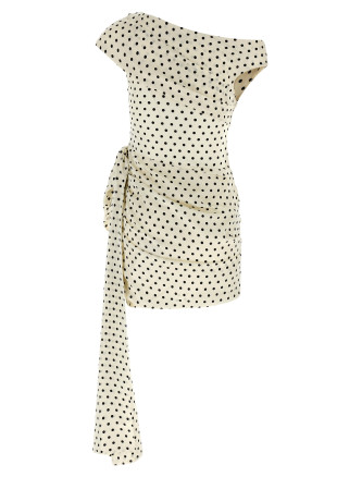 'Polka Dot Satin Tie Side Mini' dress #