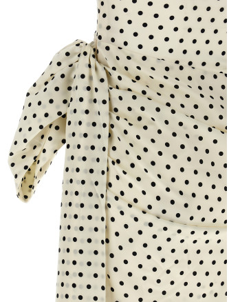 'Polka Dot Satin Tie Side Mini' dress #
