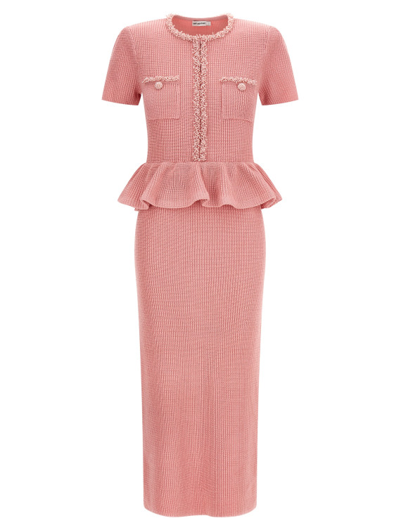 'Pink Peplum Knit Midi' dress #1