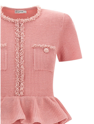 'Pink Peplum Knit Midi' dress #