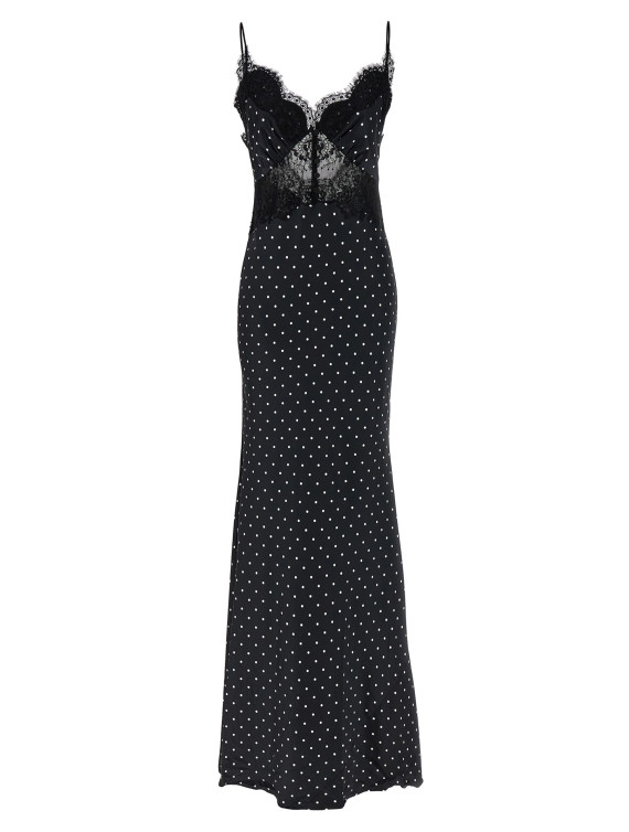 'Polka Dot Satin Lace Maxi' dress #1