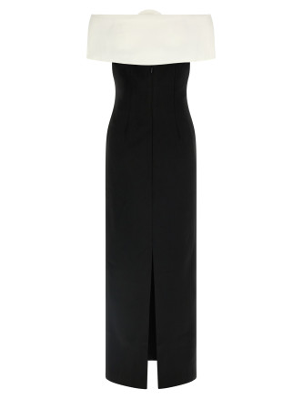 'Black Crêpe Flower Maxi' dress #