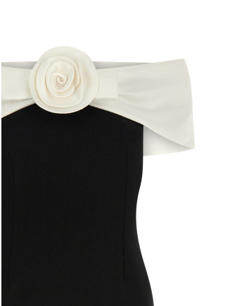 'Black Crêpe Flower Maxi' dress #