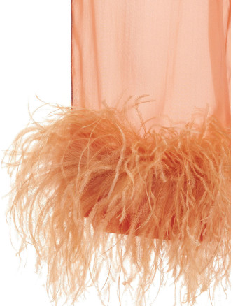 Feather silk pants #