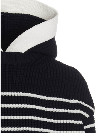 Striped hooded cape #