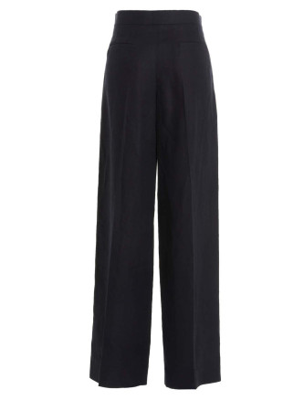 Linen pants with front pleats #