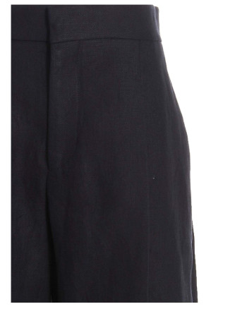 Linen pants with front pleats #