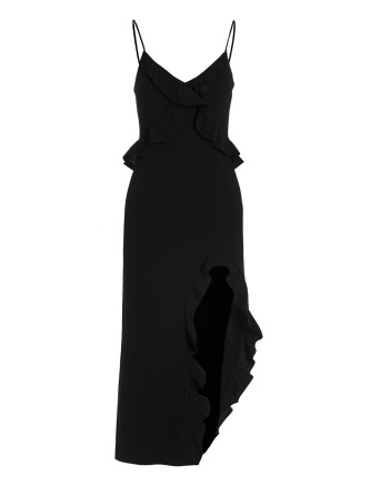 'Crossbody & Open Leg Ruffle Detail' dress