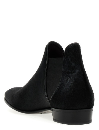 Calf hair ankle boots #