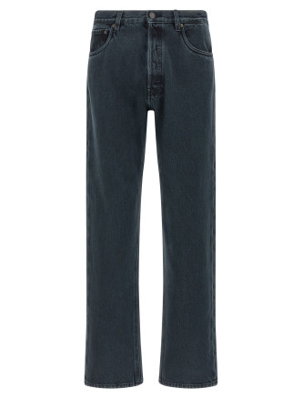 'over-dyed' cotton jeans