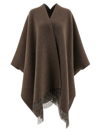 Cashmere reversible poncho #