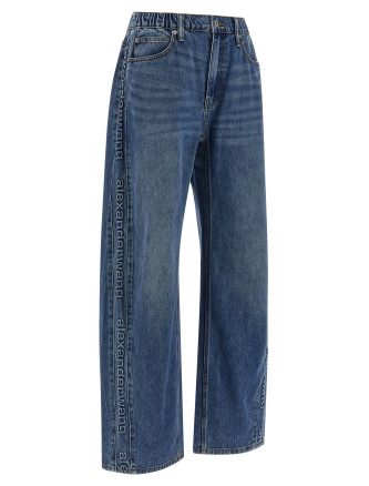 Embossed logo jeans #